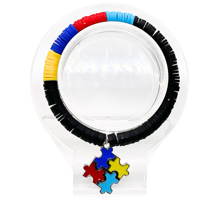 Autism Awareness Beaded Bracelet (#2）