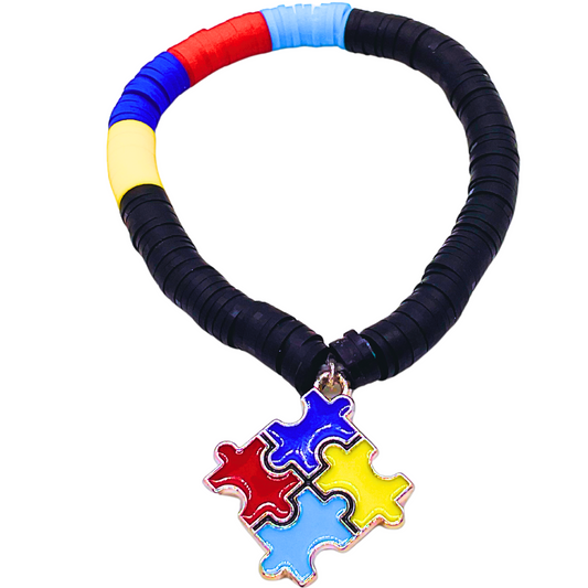Autism Awareness Beaded Bracelet (#2）